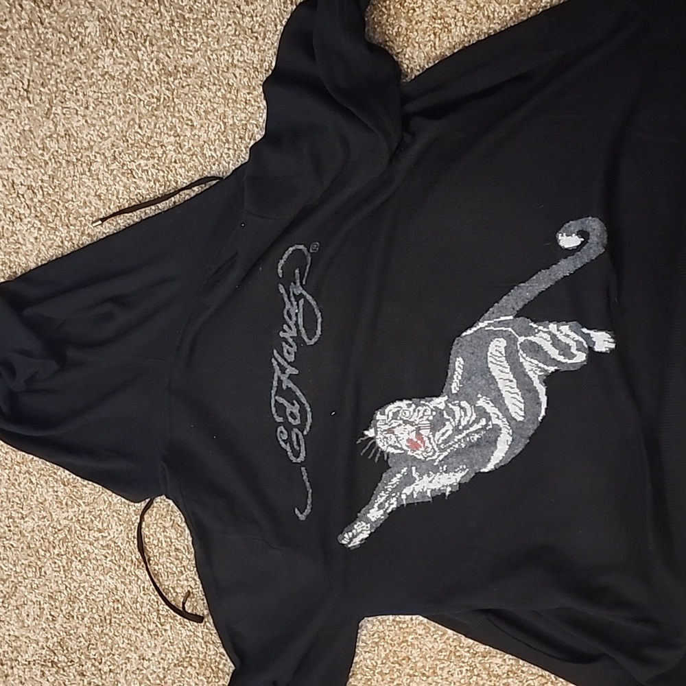 Ed Hardy Black Hoodie 2xl zip up - Picture 4 of 5